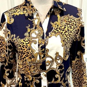 Chico’s Rhinestone Buttons Blouse